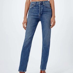 RE/DONE 90's High Rise Ankle Crop Jeans Mid 70s Size 25